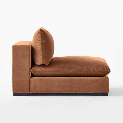 Deseo Copper Brown Performance Velvet Deep Depth Armless Chair