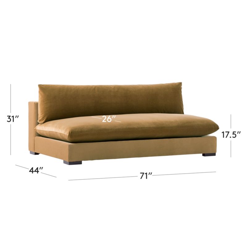 View Deseo Copper Brown Performance Velvet Deep Depth Armless Loveseat - image 3 of 9