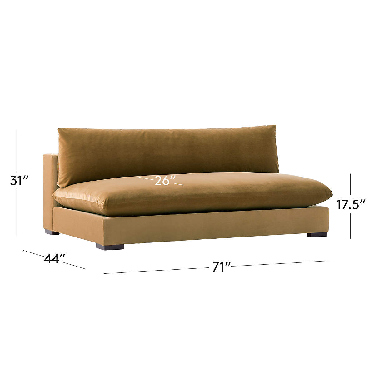 View Deseo 71" Deep Depth Armless Loveseat - image 3 of 9