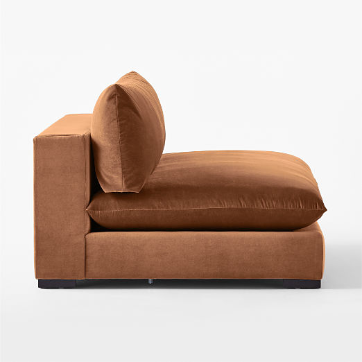 Deseo Copper Brown Performance Velvet Deep Depth Armless Loveseat