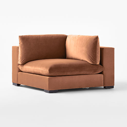 Deseo Copper Brown Performance Velvet Deep Depth Corner Chair