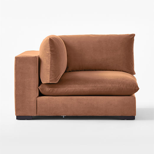 Deseo Copper Brown Performance Velvet Deep Depth Corner Chair