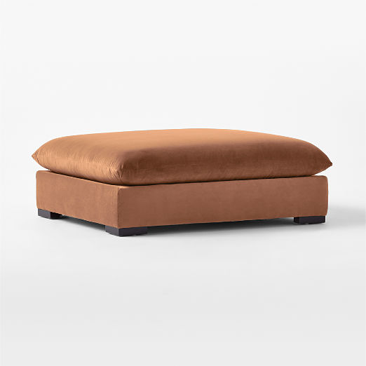 Deseo Copper Brown Performance Velvet Deep Depth Ottoman