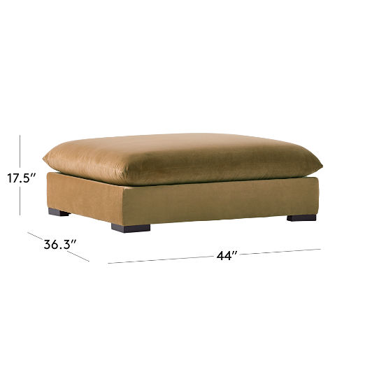 Deseo Copper Brown Performance Velvet Deep Depth Ottoman