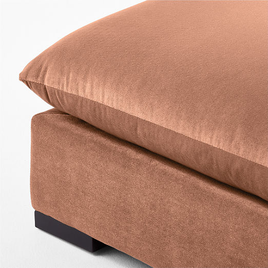 Deseo Copper Brown Performance Velvet Deep Depth Ottoman