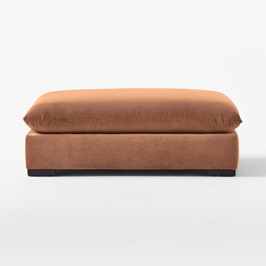 Deseo Copper Brown Performance Velvet Deep Depth Ottoman