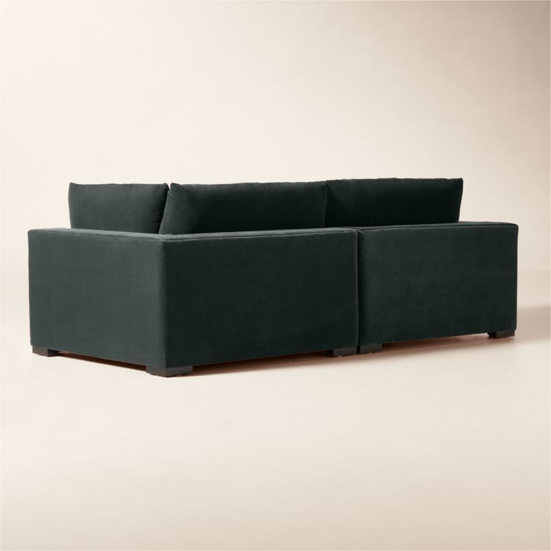 Deseo 2-Piece Grey Blue Performance Velvet Deep Depth Sectional Sofa - image 3 of 7