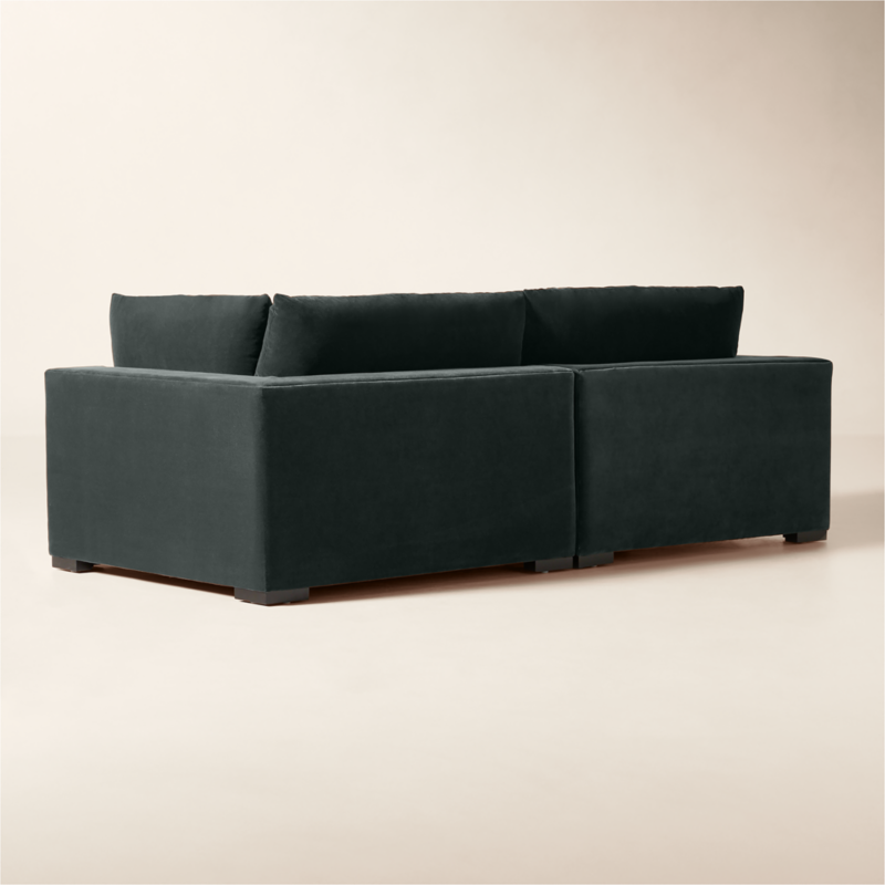 Deseo 2-Piece Grey Blue Performance Velvet Deep Depth Sectional Sofa - image 4 of 8