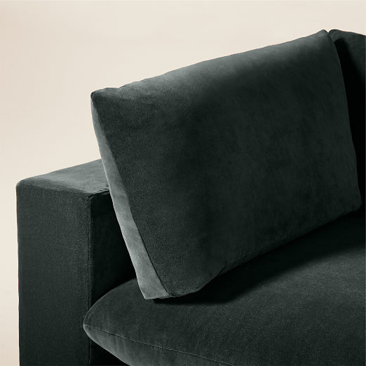 Deseo 2-Piece Grey Blue Performance Velvet Standard Depth Sectional Sofa