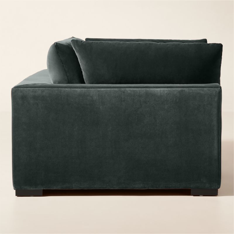 Deseo 2-Piece Grey Blue Performance Velvet Deep Depth Sectional Sofa - image 2 of 7