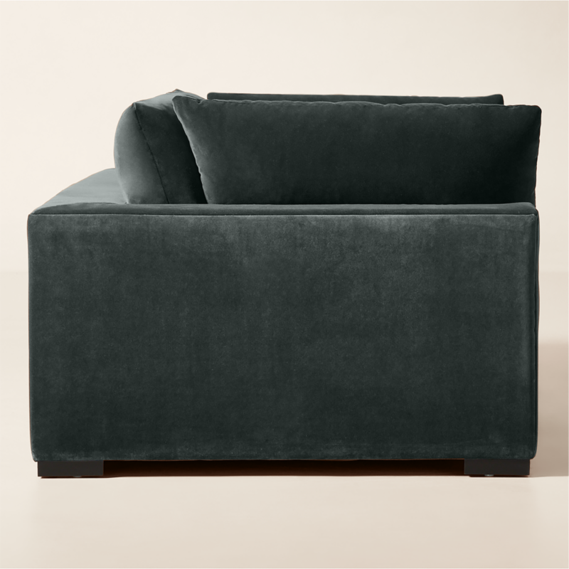 Deseo 2-Piece Grey Blue Performance Velvet Deep Depth Sectional Sofa - image 3 of 8