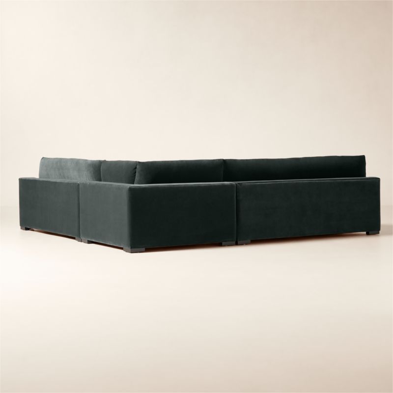 Deseo 3-Piece Modular Grey Blue Performance Velvet Deep Depth Sectional Sofa with Loveseat - image 4 of 8