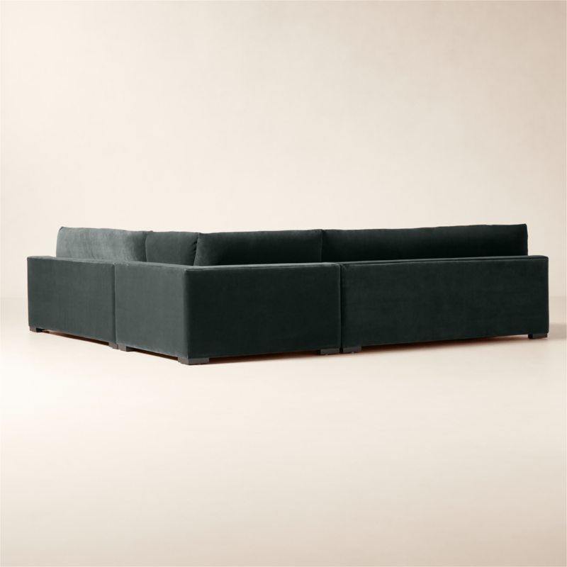 Deseo 3-Piece Modular Grey Blue Performance Velvet Deep Depth Sectional Sofa with Loveseat - image 4 of 8