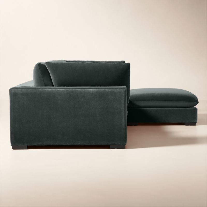 Deseo 4-Piece Grey Blue Performance Velvet Deep Depth Sectional Sofa - image 3 of 8