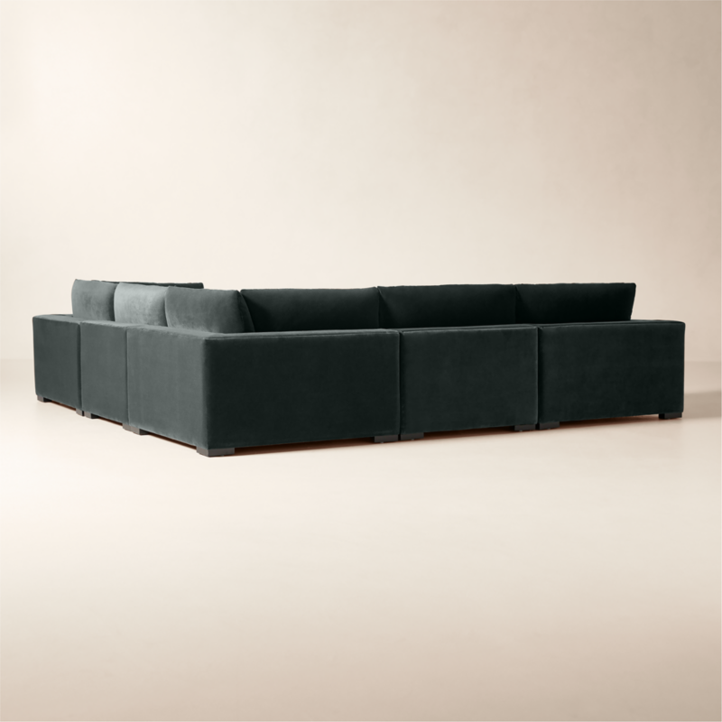 Deseo 5-Piece Grey Blue Performance Velvet Deep Depth Sectional Sofa - image 4 of 8