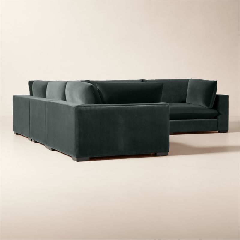 Deseo 5-Piece Grey Blue Performance Velvet Deep Depth Sectional Sofa - image 1 of 7