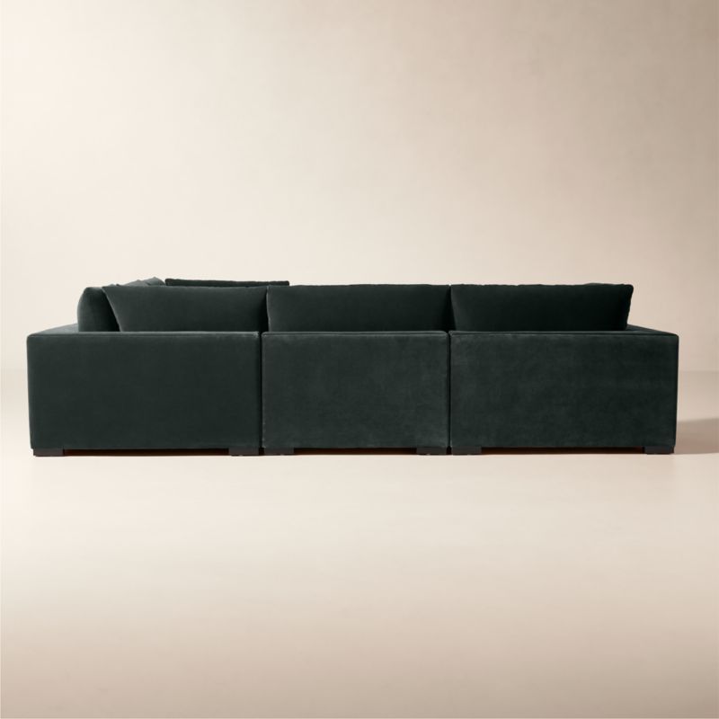 Deseo 5-Piece Grey Blue Performance Velvet Deep Depth Sectional Sofa - image 2 of 7