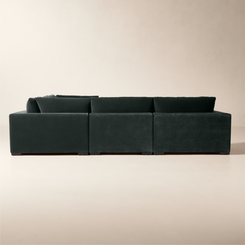 Deseo 5-Piece Grey Blue Performance Velvet Deep Depth Sectional Sofa - image 3 of 8