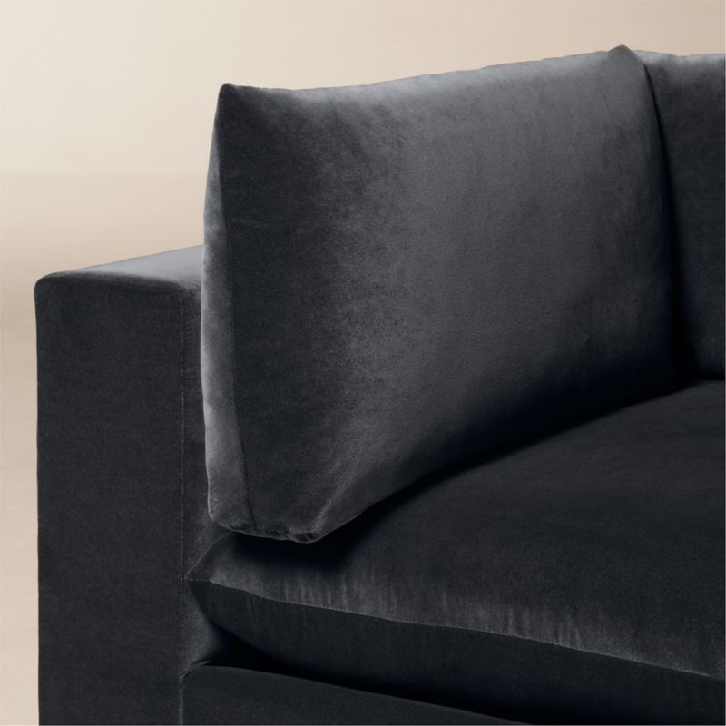 Deseo Deep Depth Charcoal Grey Performance Velvet 2-Piece Sectional Sofa - image 5 of 11