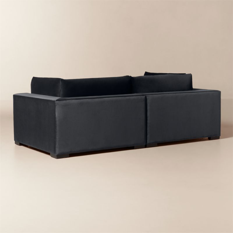 Deseo Deep Depth Charcoal Grey Performance Velvet 2-Piece Sectional Sofa - image 4 of 11