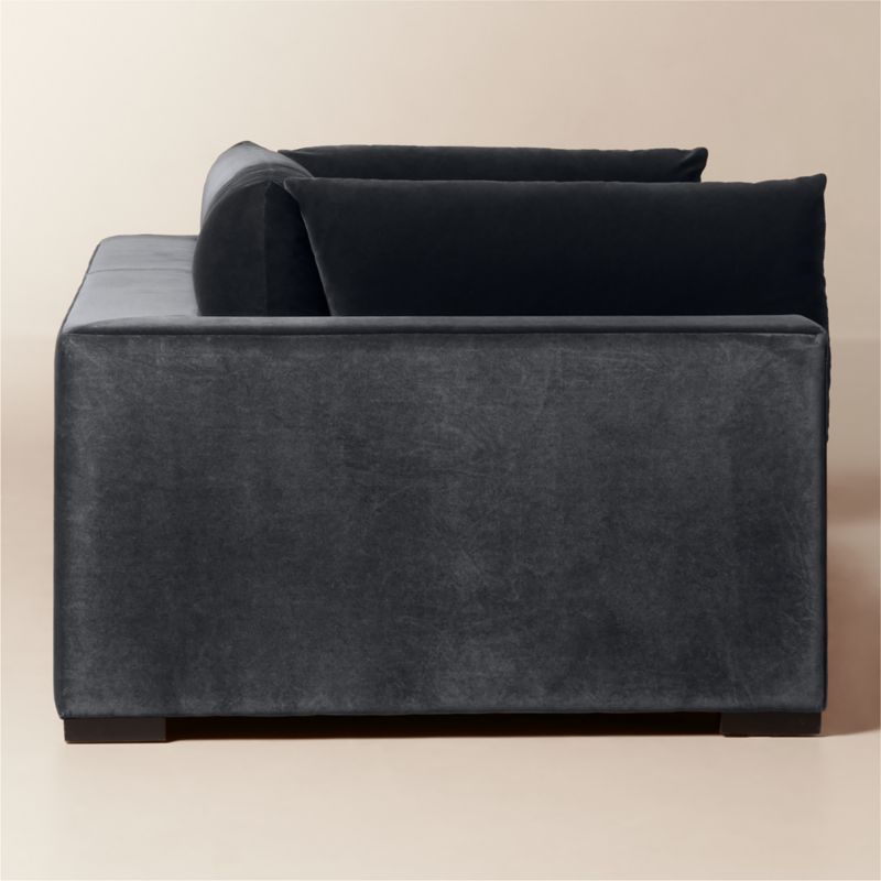 Deseo Deep Depth Charcoal Grey Performance Velvet 2-Piece Sectional Sofa - image 3 of 11