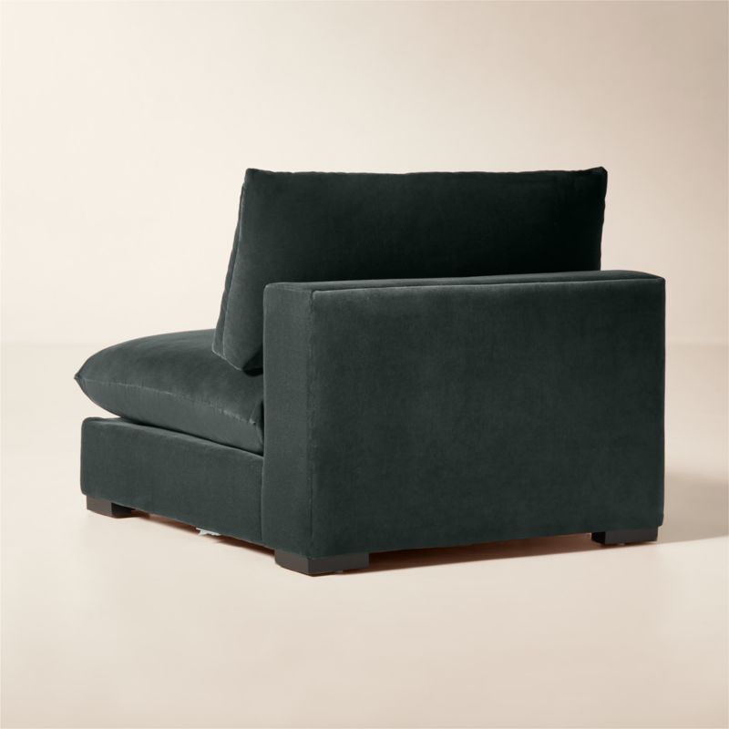 Deseo Grey Blue Performance Velvet Deep Depth Armless Chair - image 3 of 7