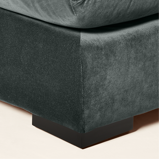 Deseo Grey Blue Performance Velvet Deep Depth Armless Chair