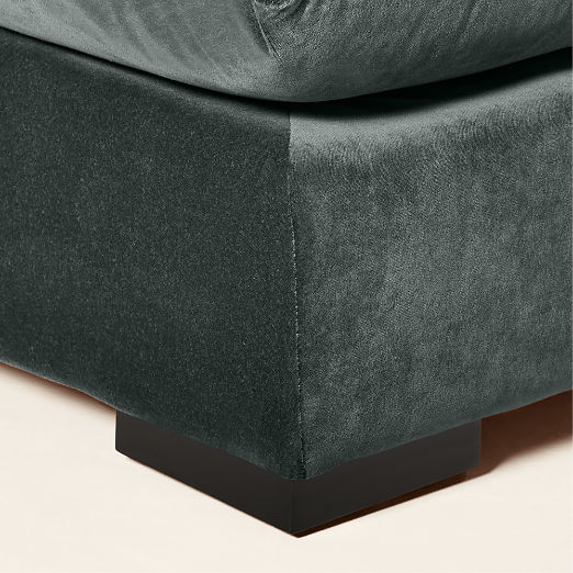 Deseo Grey Blue Performance Velvet Deep Depth Armless Chair