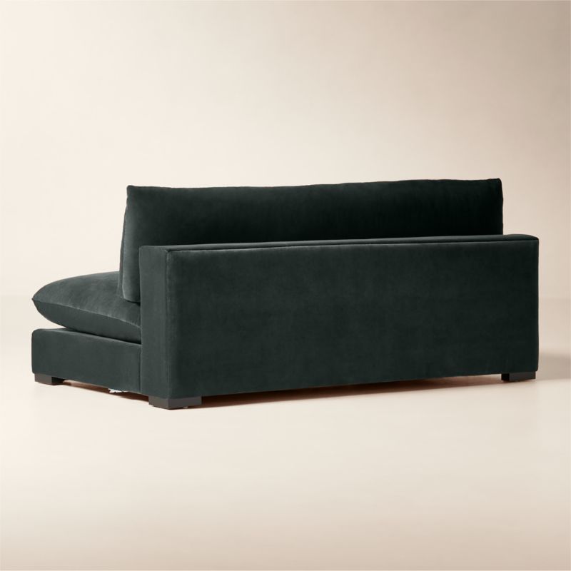 Deseo 71" Grey Blue Performance Velvet Deep Depth Armless Loveseat - image 3 of 7