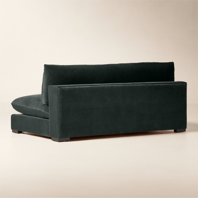 Deseo 71" Grey Blue Performance Velvet Deep Depth Armless Loveseat - image 3 of 7