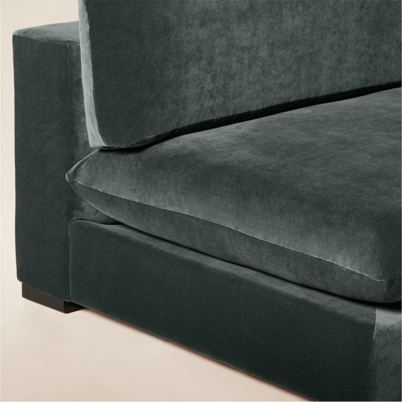 Deseo 4-Piece Grey Blue Performance Velvet Deep Depth Sectional Sofa with Loveseat - image 6 of 8