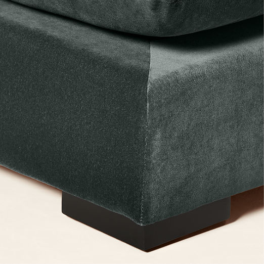 Deseo 4-Piece Grey Blue Performance Velvet Deep Depth Sectional Sofa with Loveseat