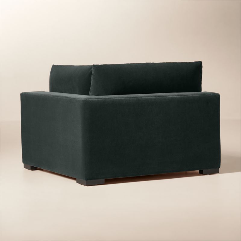 Deseo Grey Blue Performance Velvet Deep Depth Corner Chair - image 3 of 5