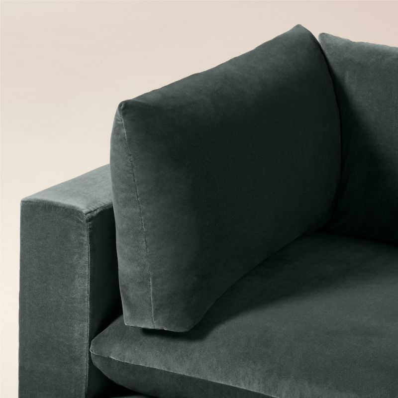 Deseo Grey Blue Performance Velvet Deep Depth Corner Chair - image 5 of 7