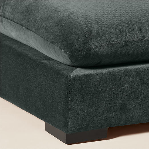 Deseo Grey Blue Performance Velvet Deep Depth Ottoman