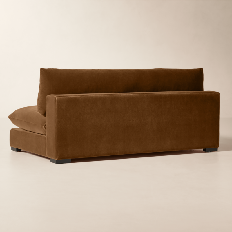 Deseo 71" Praline Brown Performance Velvet Deep Depth Armless Loveseat - image 5 of 9