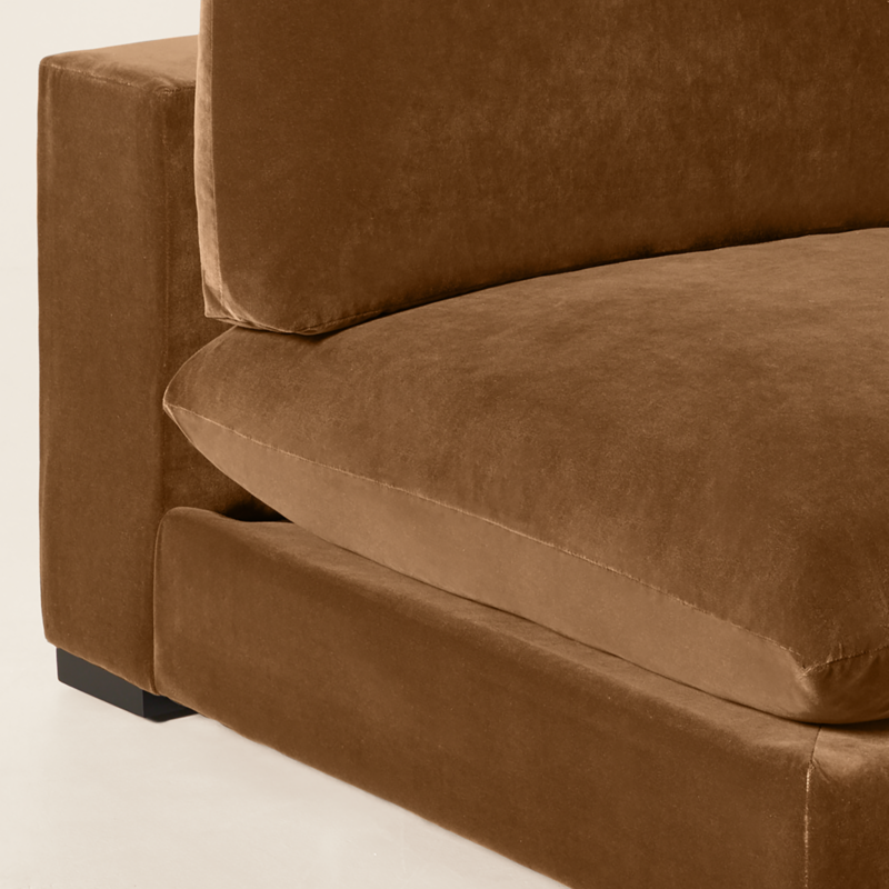 Deseo 71" Praline Brown Performance Velvet Deep Depth Armless Loveseat - image 6 of 9