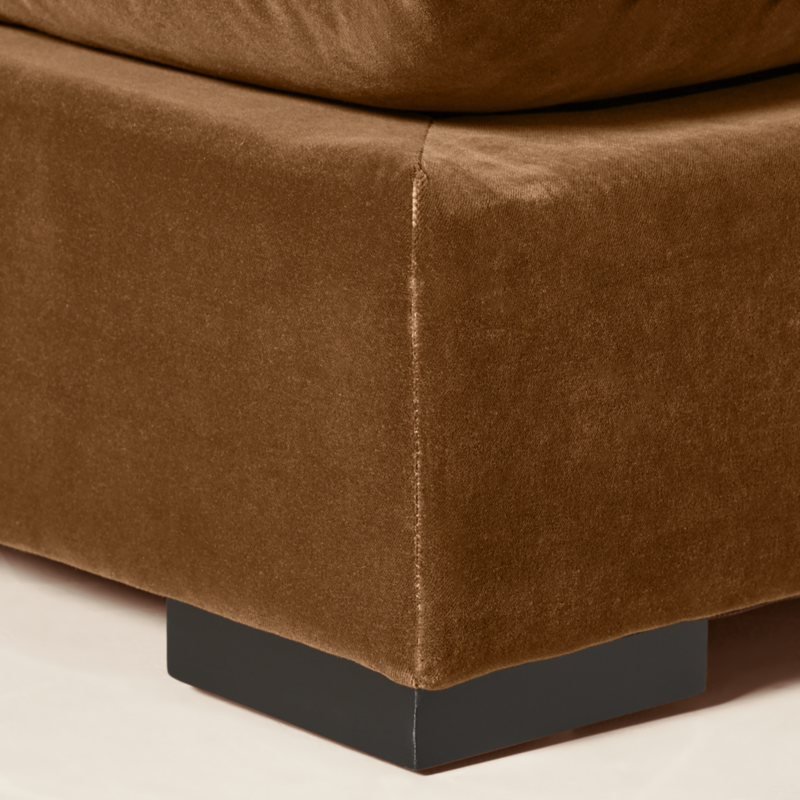Deseo 71" Praline Brown Performance Velvet Deep Depth Armless Loveseat - image 7 of 9