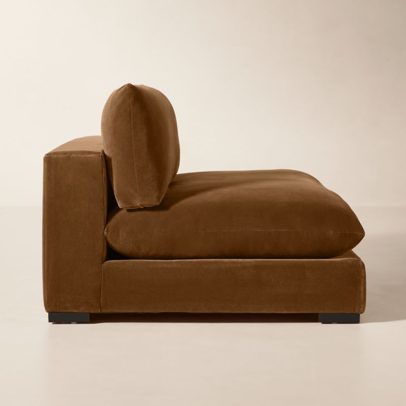 Deseo 71" Light Brown Performance Velvet Deep Depth Armless Loveseat - image 3 of 10
