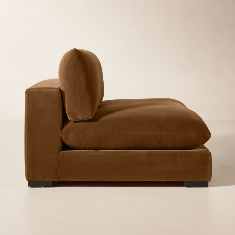 Deseo 71" Praline Brown Performance Velvet Deep Depth Armless Loveseat - image 4 of 9