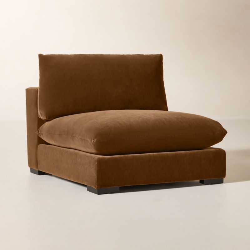 Deseo Light Brown Performance Velvet Deep Depth Armless Chair - image 2 of 10