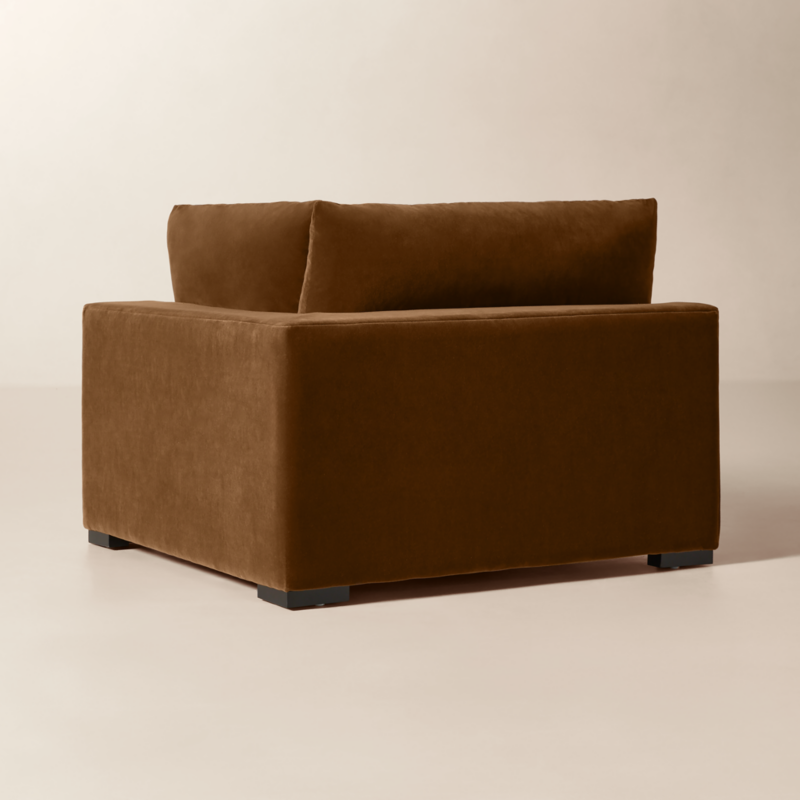 Deseo Praline Brown Performance Velvet Deep Depth Corner Chair - image 5 of 9