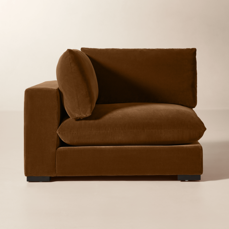 Deseo Praline Brown Performance Velvet Deep Depth Corner Chair - image 4 of 9