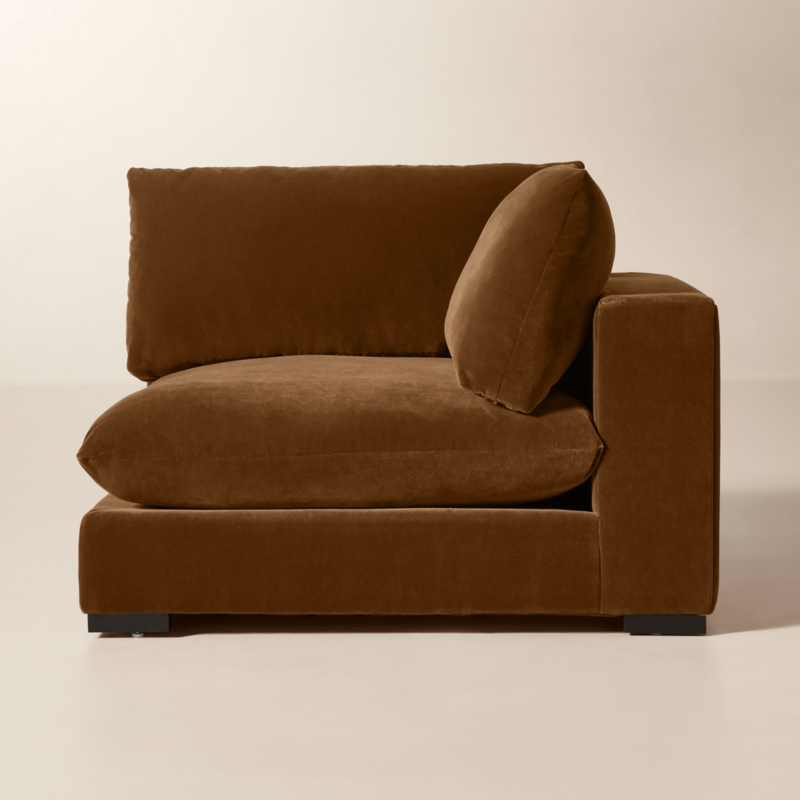 Deseo Praline Brown Performance Velvet Deep Depth Corner Chair - image 0 of 9
