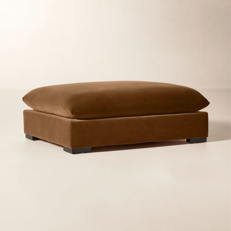 Deseo Light Brown Performance Velvet Deep Depth Ottoman - image 2 of 6