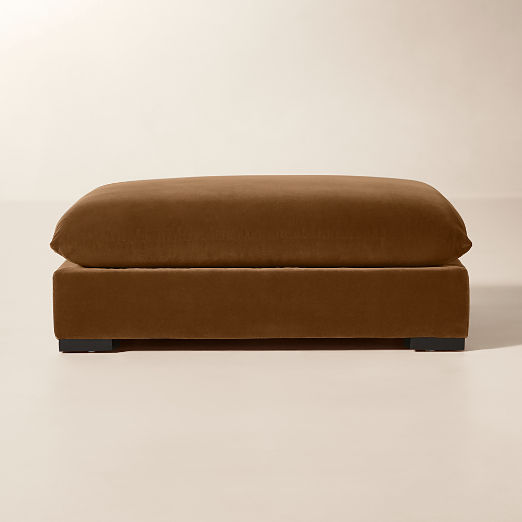 Deseo Praline Brown Performance Velvet Deep Depth Ottoman