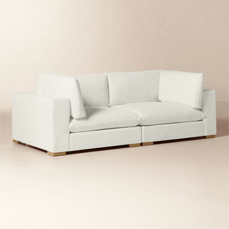 Deseo 2-Piece White Performance Fabric Deep Depth Sectional Sofa - image 2 of 10