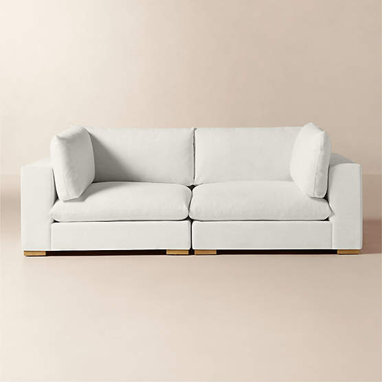 Deseo 2-Piece White Performance Fabric Deep Depth Sectional Sofa
