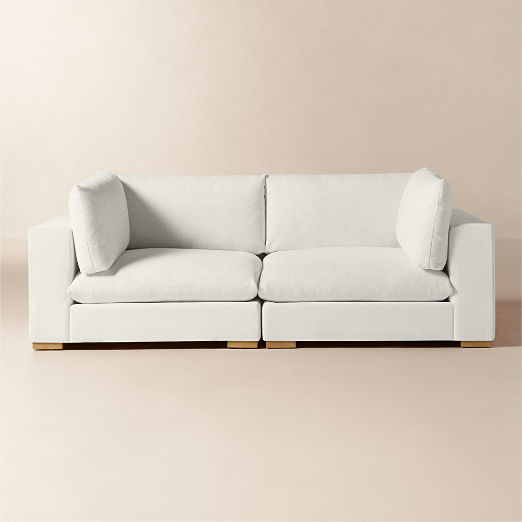 Deseo 2-Piece White Performance Fabric Deep Depth Sectional Sofa