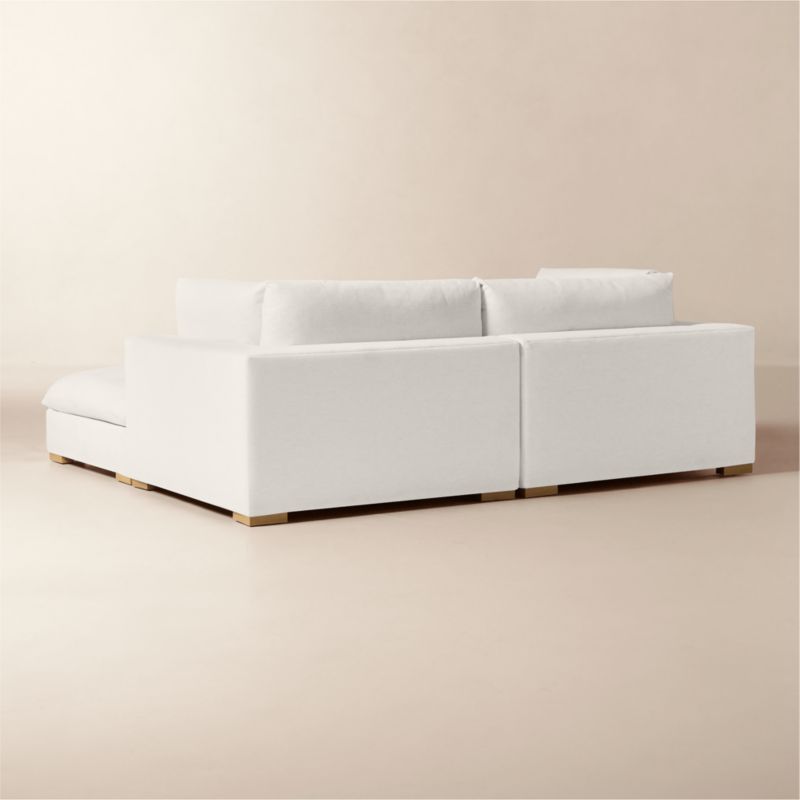 Deseo 3-Piece White Performance Fabric Deep Depth Sectional Sofa with Ottoman - image 4 of 10